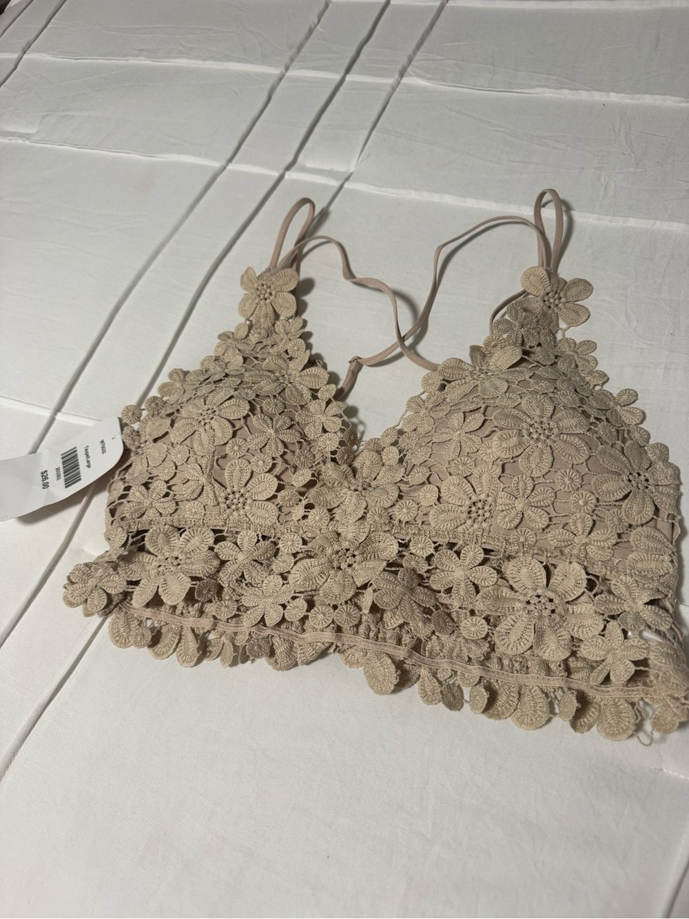 Women’s Floral Lace Bralette - Beige